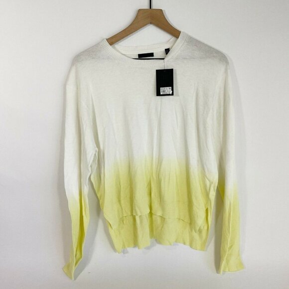ATM  Yellow Ombre S Dye Sweater S NEW Boxy White - Picture 1 of 11